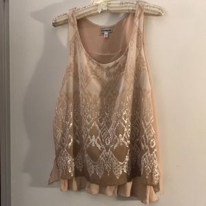 Sweet, flirty champagne blouse